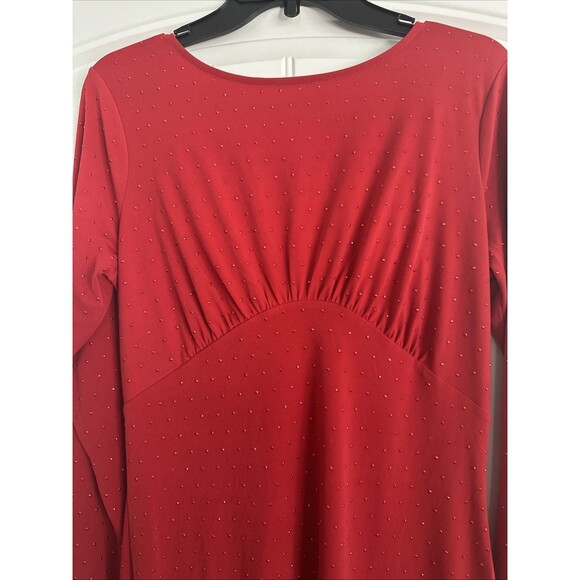 Michael Kors Women's Studded Long-Sleeve Bodycon Dress Crimson Red Size M - Picture 9 of 16
